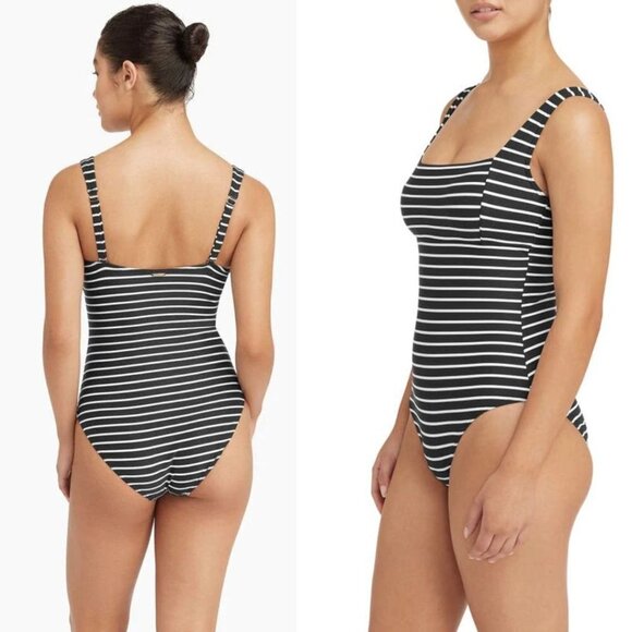 Sea Level Swim Australia Charmarel Square Neck One Piece Bikini Swimsuit Stripe - Picture 2 of 13